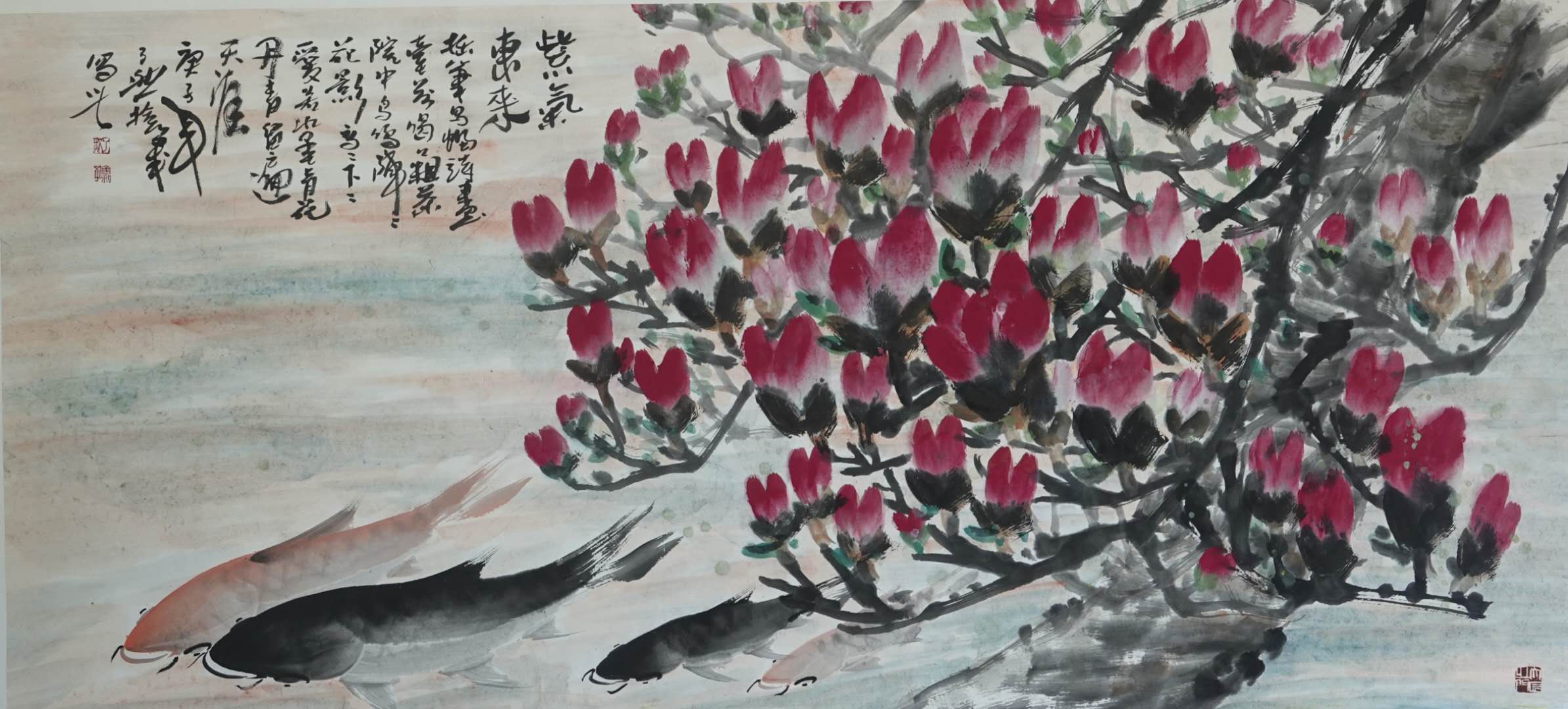 鱼水情·迎国庆—「朱海军书画作品展」在巩义偃月古城开展